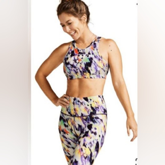 Peloton Composite Multicolor High Neck Sport Bra Small - Picture 1 of 15